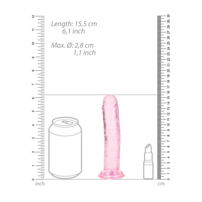 REALROCK Crystal Clear 6" Intimate Machine with Suction Cup Transparent