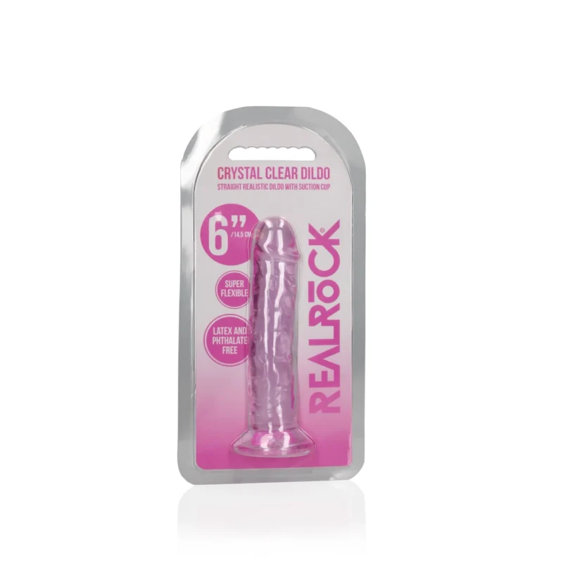 REALROCK Crystal Clear 6" Intimate Machine with Suction Cup Transparent