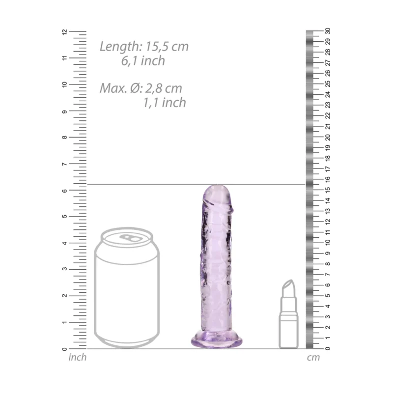 RealRock Crystal Clear Intimate Model 6" with Suction Base Transparent
