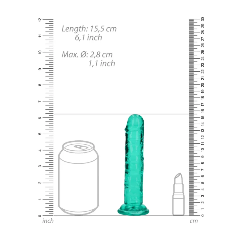 REALROCK Crystal Clear Model 6.1'' Intimate Device with Suction Base