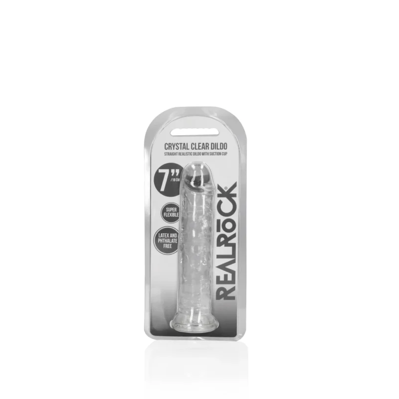 RealRock Crystal Clear 7'' Intimate Model with Suction Base, Transparent
