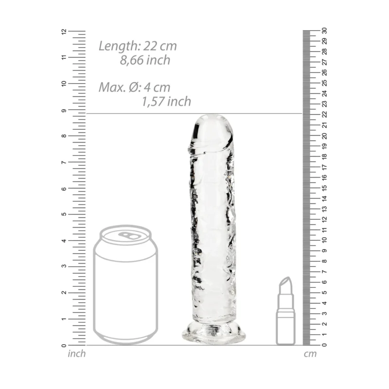 REALROCK Crystal Clear 8.7" Intimate Machine with Suction Base Transparent