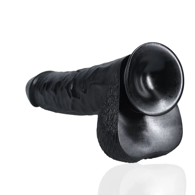 RealRock Black 33cm Anatomical Model with Base and Detailed Structure