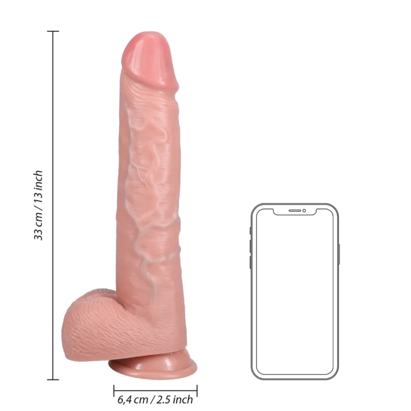 RealRock 33 cm Extra Large Anatomical Model with Suction Base - Flesh