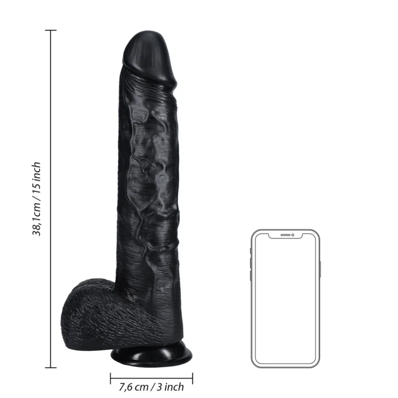 RealRock XL Intimate Model with Suction Base 38 cm Black