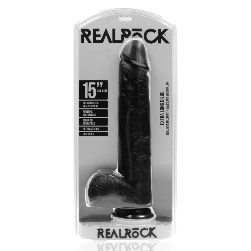 RealRock XL Intimate Model with Suction Base 38 cm Black
