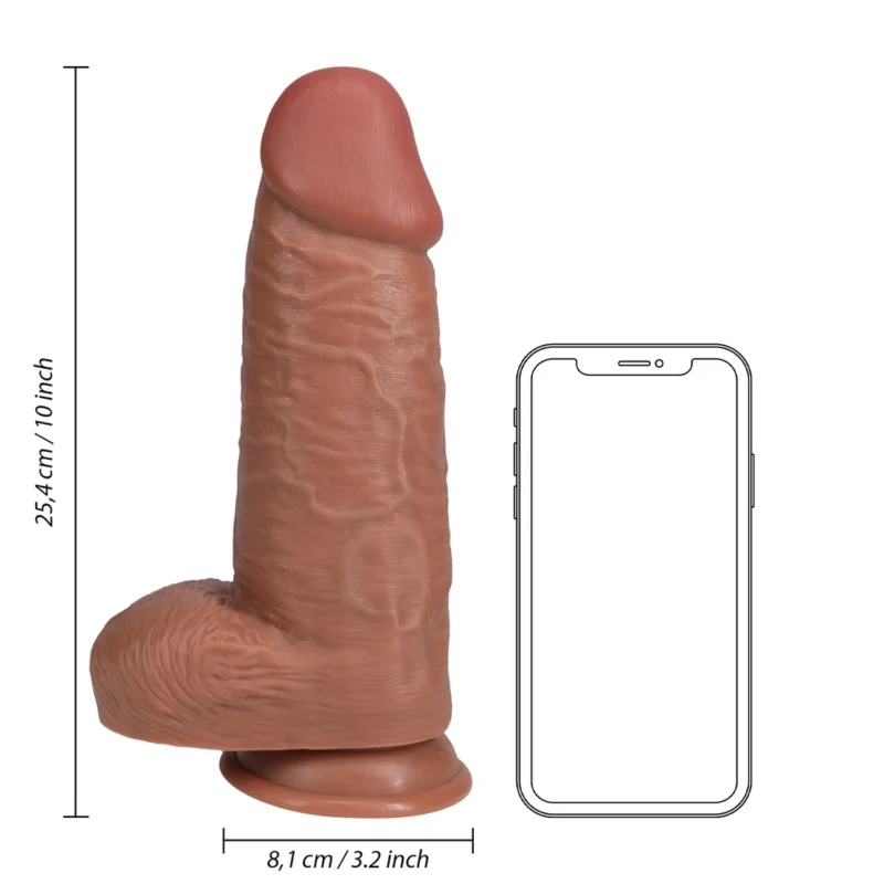 RealRock Extra Thick 10'' Tan Model with Suction Cup & Harness Base