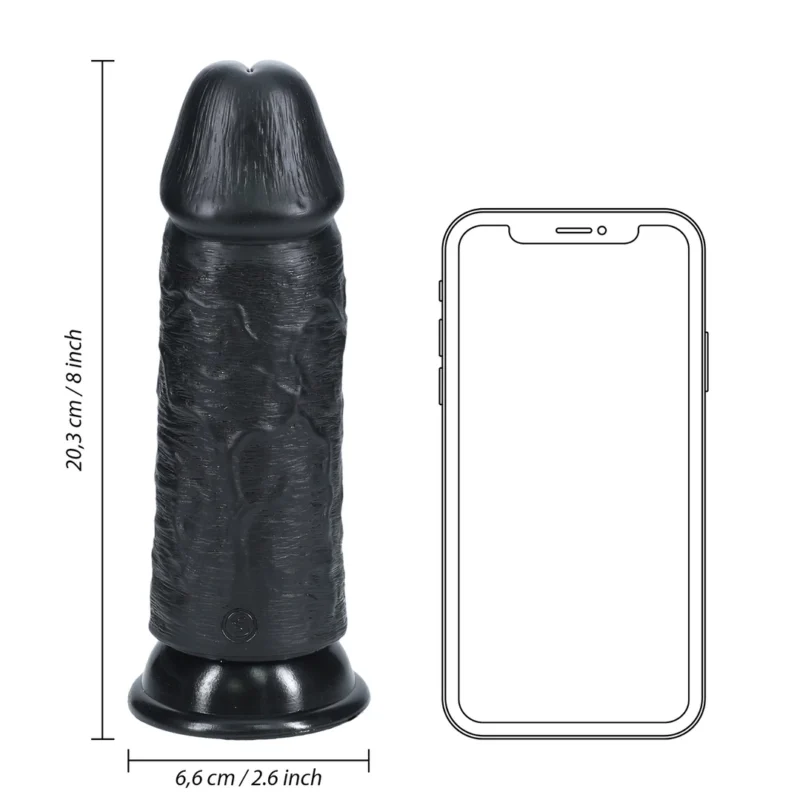 RealRock Extra Thick Straight Intimate Device 20.3 cm Black