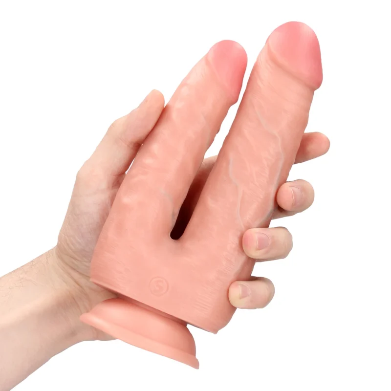 RealRock Double Trouble Model 5/6 - Dual-Ended Intimate Device, Flesh, 12.7/15.2 cm