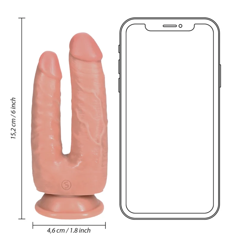 RealRock Double Trouble Model 5/6 - Dual-Ended Intimate Device, Flesh, 12.7/15.2 cm