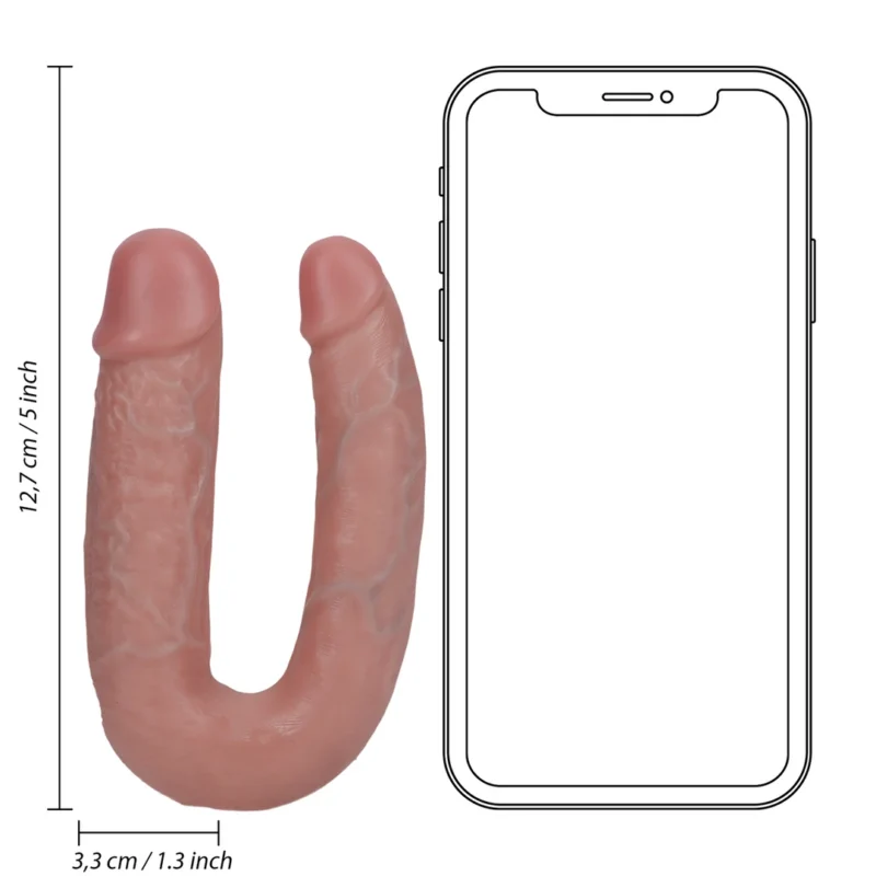 RealRock U-Shaped Dual-Ended Model 12.7 cm - Flesh Tone Silicone