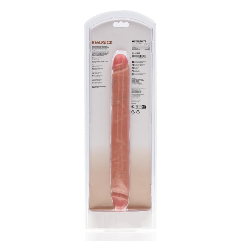 RealRock Slim Double Ended Model 12" / 30.5 cm - Flesh Tone, Flexible Design