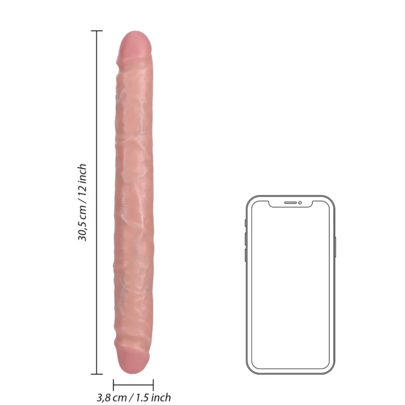 RealRock Slim Double Ended Model 12" / 30.5 cm - Flesh Tone, Flexible Design
