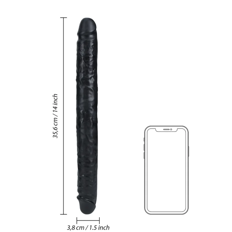 RealRock Slim Double Ended 14'' Intimate Machine Black Flexible 35.6cm