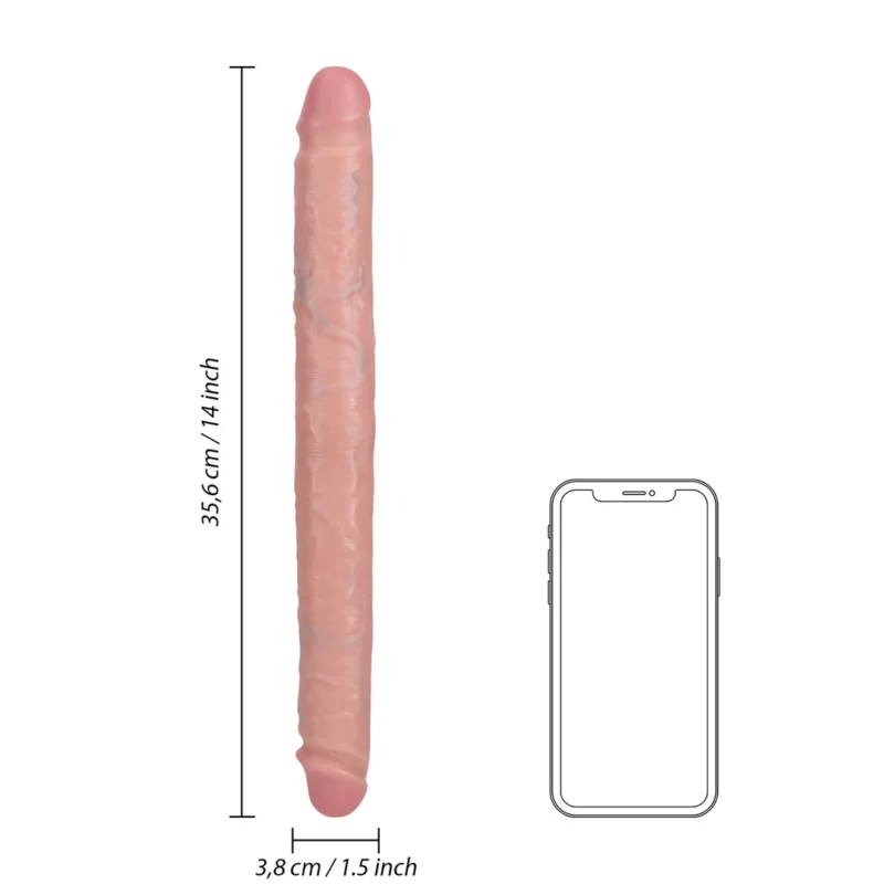RealRock Slim Double-Ended Intimate Model 35.6cm Flesh Tone