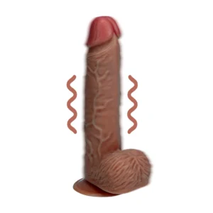RealRock Vibrating Firm Model with Suction Cup 23 cm Tan