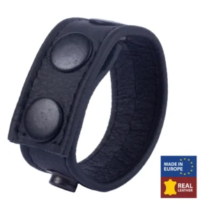 Cocky Adjustable Leather Band Black - Custom Fit Strap, 2.5 cm Wide