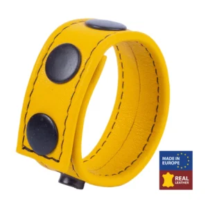 Cocky Adjustable Leather Band Yellow - Custom Fit, 2.5 cm, Cowhide