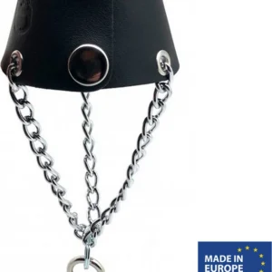 Red Leather Parachute Black - Adjustable Model with Metal Chains