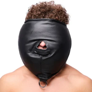 Red Leather Sensory Hood Black - Adjustable Comfort Fit, EU-Made