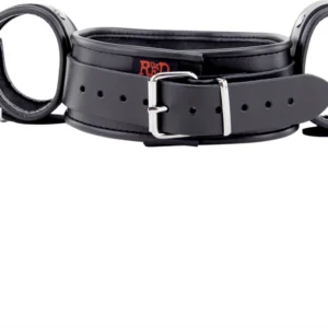 Red Leather Adjustable Neck and Hand Restraint System