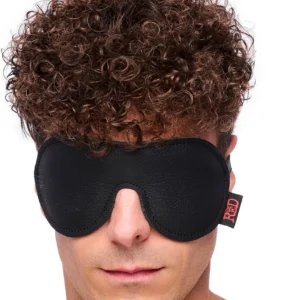 Red Leather Eye Mask Black - Premium Vegetable-Tanned European Leather
