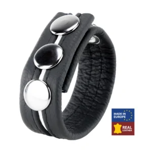 Red Leather Ring White - Custom Fit, Vegetable-Tanned, 22 mm