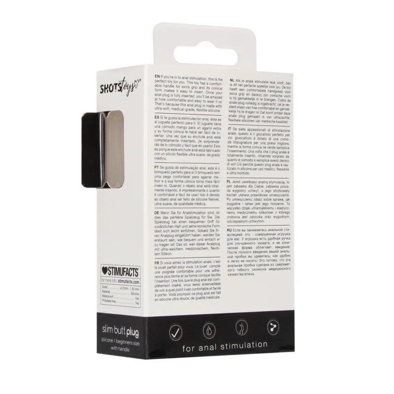 EasyToys Slim Silicone Training Plug Black - Flexible Small Model