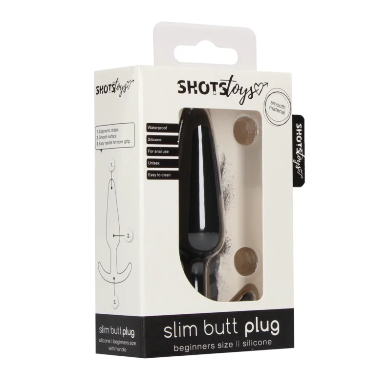 EasyToys Slim Silicone Training Plug Black - Flexible Small Model