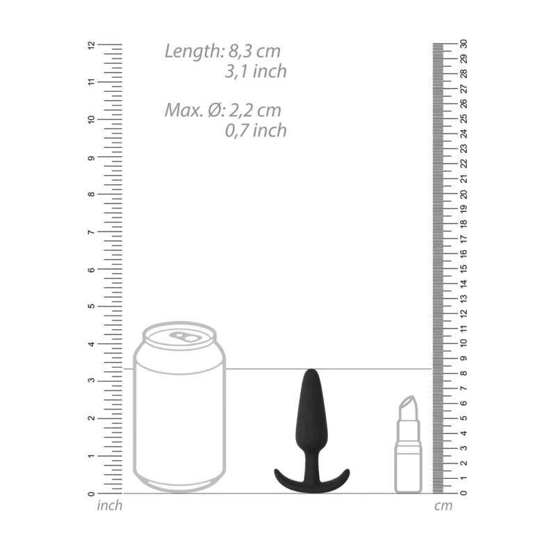 EasyToys Slim Silicone Training Plug Black - Flexible Small Model