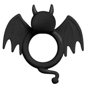 BadBat Silicone Vibrating Ring - Flexible, Black, Battery Powered