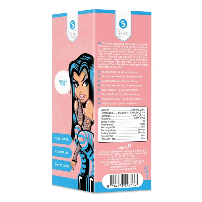 Love to Love Lip Off Some Steam Bullet 10-Speed Compact Vibrator Pink