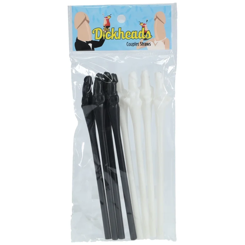 Shots Couples Straws Black & White - Party Accessory Set