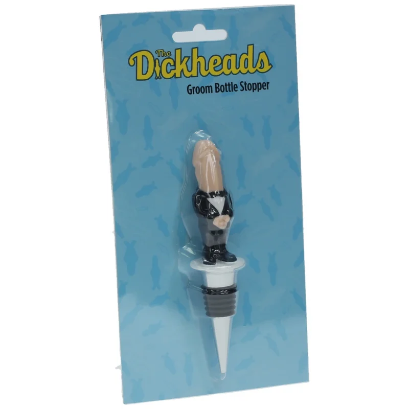 Gift Republic Groom Bottle Stopper - Elegant Party Accessory, Silver Finish