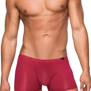 Male Power Seamless Sleek Mini Short S Red Wine Low Rise Comfort