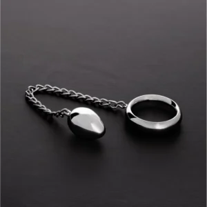 Ouch! Stainless Steel Donut Ring with Anal Egg 45 mm Silver