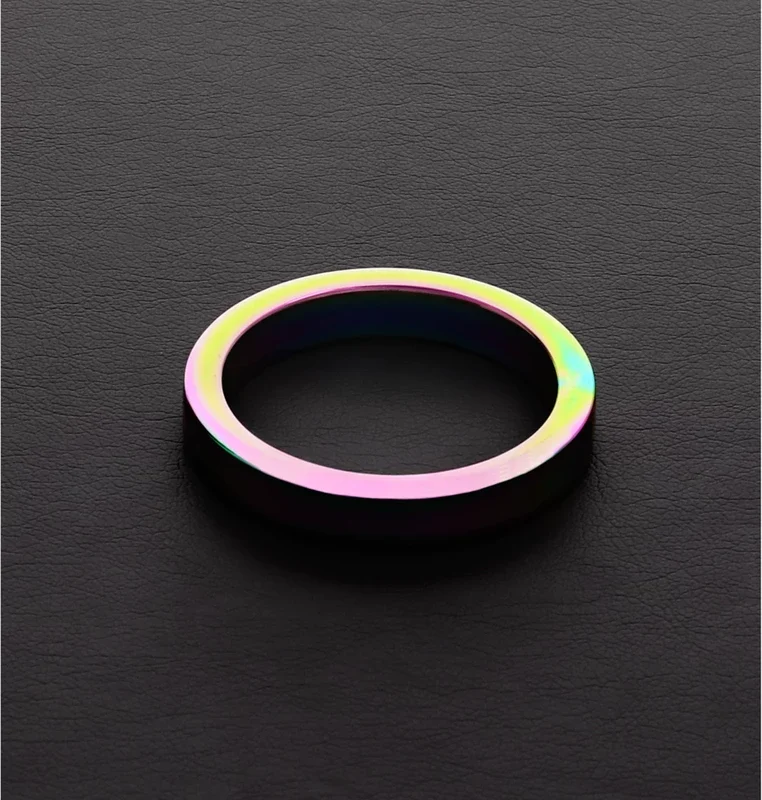 Shots Rainbow Flat Stainless Steel Ring 8 x 45 mm Colorful Finish