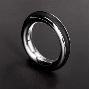 Cazzo Tensions 40mm Stainless Steel Ring with Silicone Inlay - Red