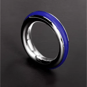 Cazzo Tensions 40mm Steel Ring with Colorful Silicone Inlay - Red