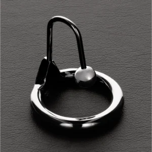 Lock N Load Stainless Steel Glans Ring with Urethral Stopper, Silver