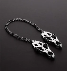 Sinner Gear Clover Adjustable Nipple Clamp with Sturdy Chain - Silver