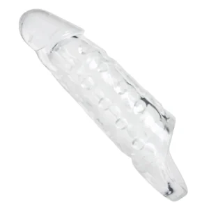 XR Brands Sheer Clear Extension with Retaining Strap, Transparent, Large