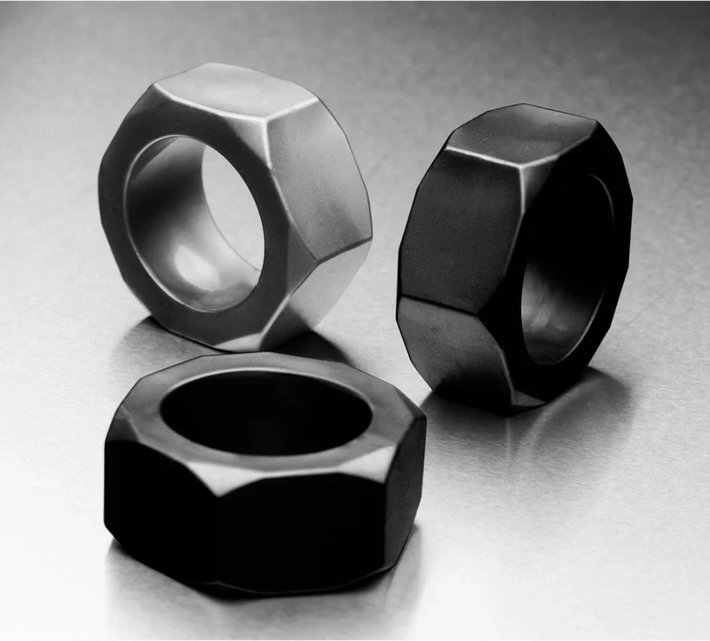 XR Brands Cock Nuts Silicone Ring Set 3 Sizes Black