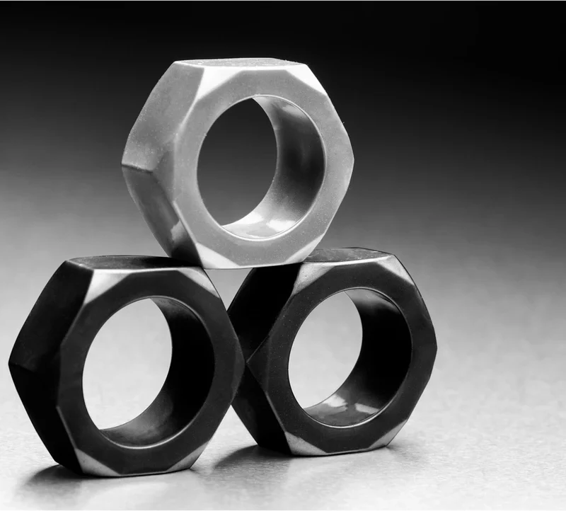 XR Brands Cock Nuts Silicone Ring Set 3 Sizes Black