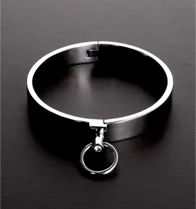 Master Series Steel Collar With Gemstones, Locking, Size 44 EU / 16 US