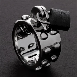 Kalis Spiked Stainless Steel Chastity Ring - Dual Row Teeth, Adjustable