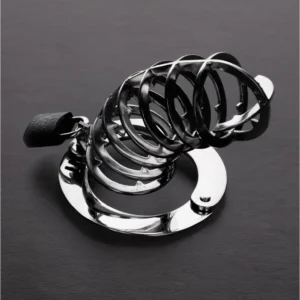 Shots The Spiked Chastity Cage Stainless Steel Adjustable 14cm