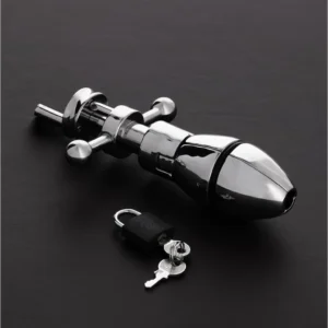 Master Series The Anal Lock Expandable Steel Plug with Padlock Option