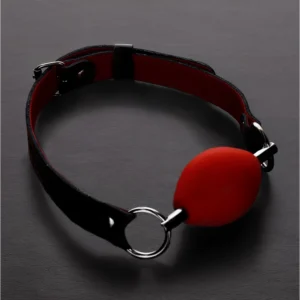 Ouch! Oval Silicone Gag with Adjustable Leather Straps 42.5mm Black