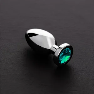 Ouch! Stainless Steel Plug with Glass Gemstone - Small, Silver